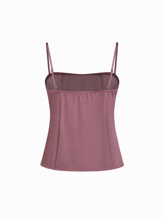 Satin Draped Sweetheart Cami Crop Top