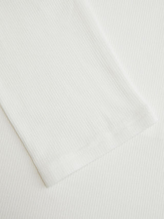 Textured Boat Neck Mid-length Sleeve Slim Top