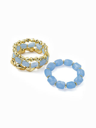 4PCS RESIN BEADED BRACELET SET