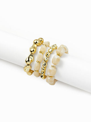 4PCS RESIN BEADED BRACELET SET