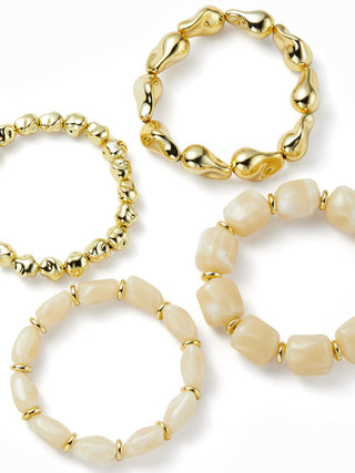 4PCS RESIN BEADED BRACELET SET