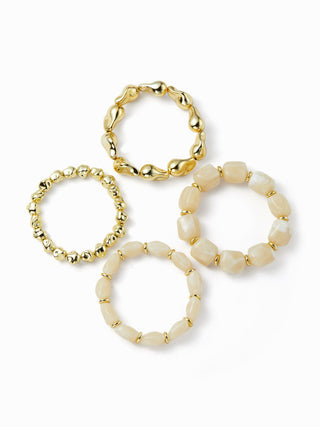 4PCS RESIN BEADED BRACELET SET