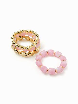 4PCS RESIN BEADED BRACELET SET