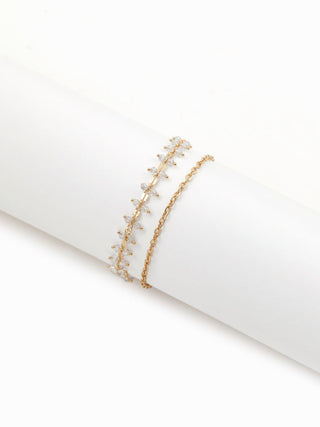 RHINESTONE LAYERED ANKLE CHAIN
