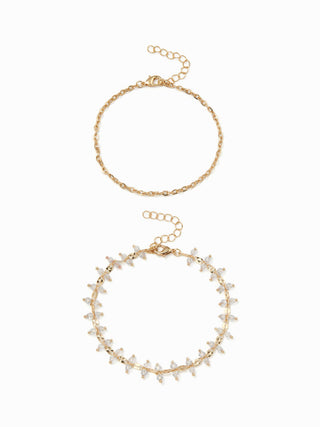 RHINESTONE LAYERED ANKLE CHAIN