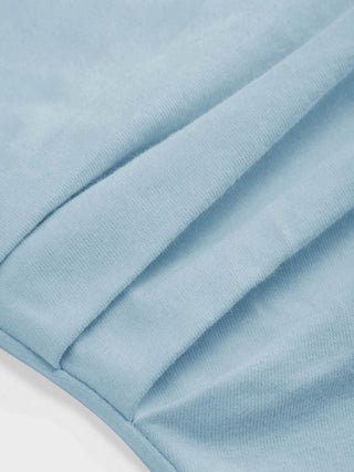 Cotton-blend Boat Neck Ruched Asymmetrical Hem Tee