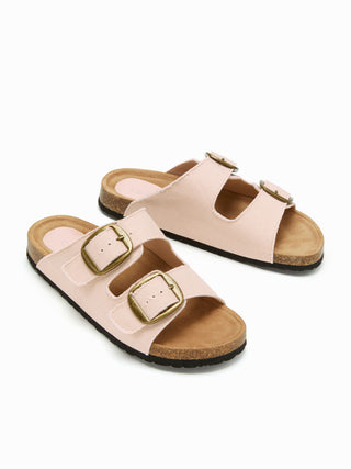 DOUBLE BAND BUCKLE SLIPPERS