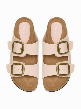 DOUBLE BAND BUCKLE SLIPPERS