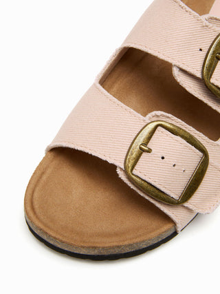 DOUBLE BAND BUCKLE SLIPPERS