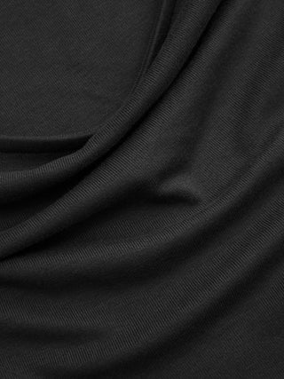 Boat Neck Mid-length Bell Sleeve Ruched Tee