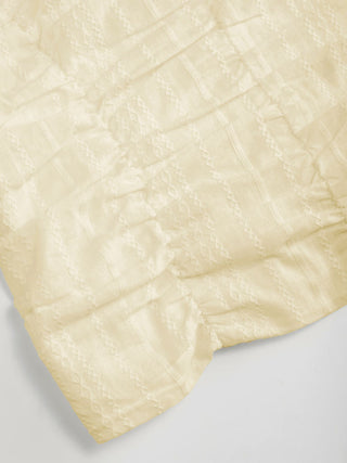 Cotton Jacquard Halter Neckline Ruched Shirred Blouse