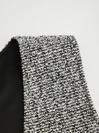 Cotton-blend Textured V-neck Blazer Vest With Metal Button Detail
