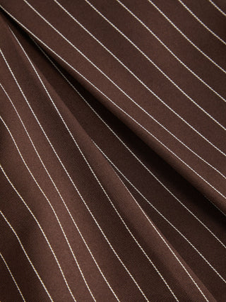 Mid Rise Stripe Pleated Wide Leg Trousers