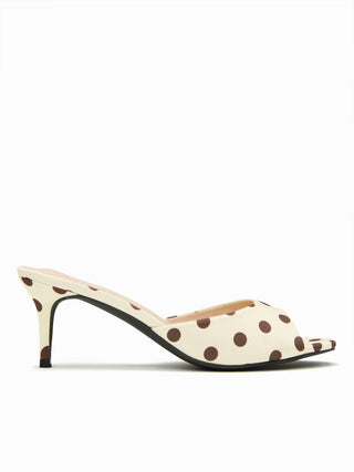 POLKA DOT KITTEN HEELED SANDALS