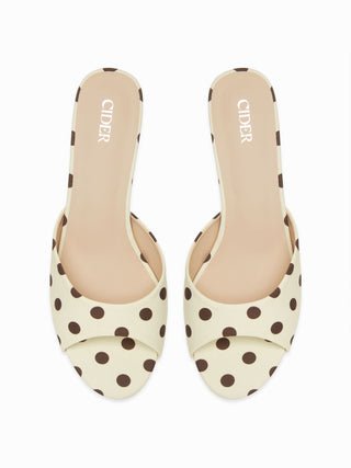 POLKA DOT KITTEN HEELED SANDALS