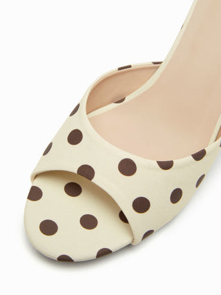 POLKA DOT KITTEN HEELED SANDALS