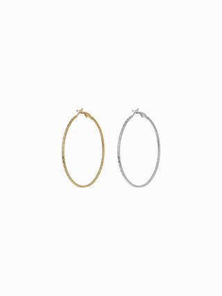 2 PAIRS TEXTURED HOOP EARRINGS SET