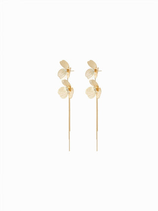 FLOWER & RHINESTONE DROP EARRINGS