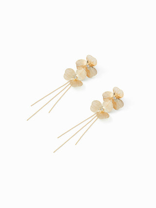 FLOWER & RHINESTONE DROP EARRINGS