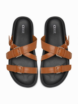 MULTI BAND BUCKLE SLIPPERS