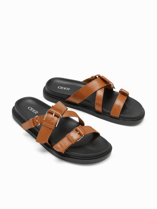 MULTI BAND BUCKLE SLIPPERS