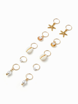 3 PAIRS BUTTERFLY & FAUX PEARL & ROSE HAIR CLIPS