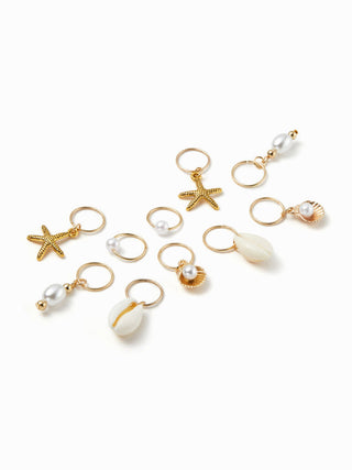 3 PAIRS BUTTERFLY & FAUX PEARL & ROSE HAIR CLIPS