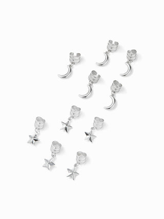 3 PAIRS BUTTERFLY & FAUX PEARL & ROSE HAIR CLIPS