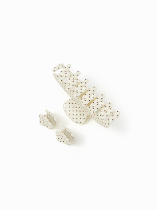 3PCS POLKA DOT HAIR CLAW SET