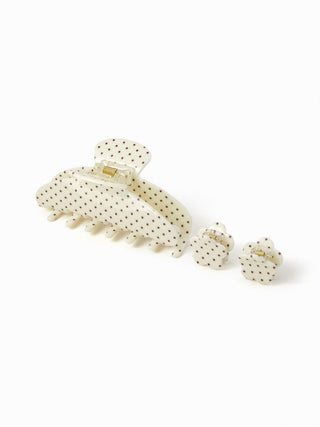 3PCS POLKA DOT HAIR CLAW SET