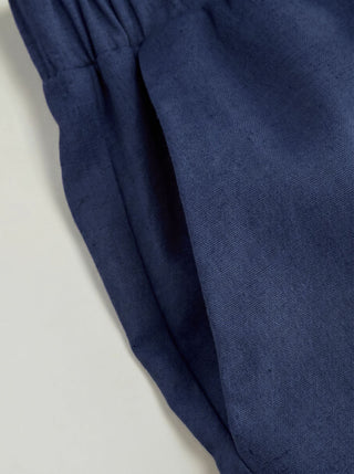 Linen-blend Boat Neck Knotted Top & Mid Rise Capri Straight Leg Trousers Set