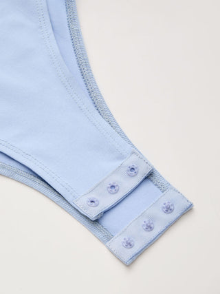 Cotton-blend Mid-length Sleeve Shirt Bodysuit