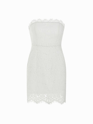 Lace Cotton-blend Bandeau Bodycon Mini Dress With Scarf