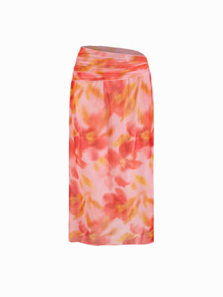 Halter Tie Dye Tie Side Bikini Three Piece Swimsuit with Ring Detail