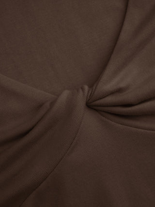 V-neck Twist Ruched Top & Mid Rise Ruched Flared Maxi Skirt Set
