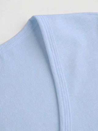 Cotton-blend U-neckline Short Bell Sleeve Tee