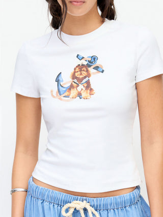 Cotton-blend Dog & Anchor Graphic Tee