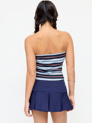 Stripe Backless Crop Bandeau Top