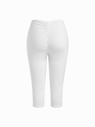 Low Rise High Stretch Split Knee Length Capri Leggings