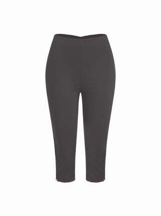 Low Rise High Stretch Split Knee Length Capri Leggings