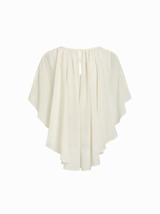 Chiffon Batwing Sleeve Cut Out Oversized Blouse