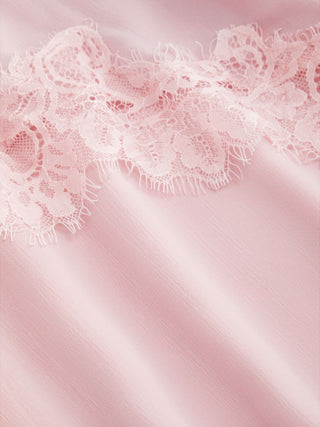 Chiffon V-neck Ruffle Sleeve Lace Panel A-line Maxi Dress