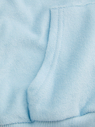 Cotton-blend Terry Hooded Short Sleeve Zip Through Pocket Tee