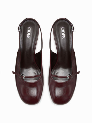 BUCKLE SLINGBACK CHUNKY HEELS