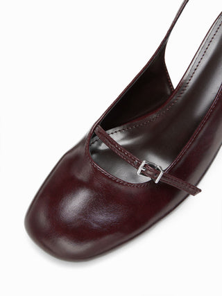 BUCKLE SLINGBACK CHUNKY HEELS