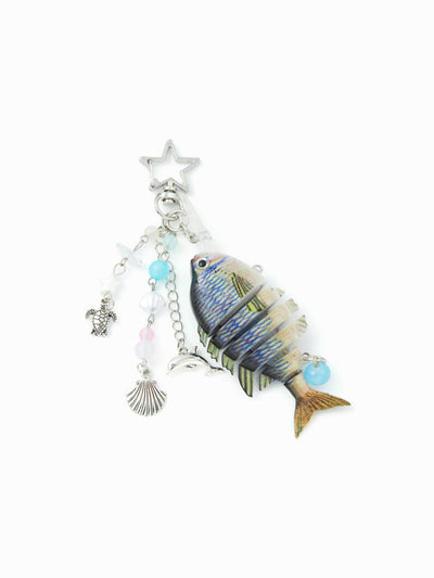 FISH & SHELL & TURTLE KEYCHAIN