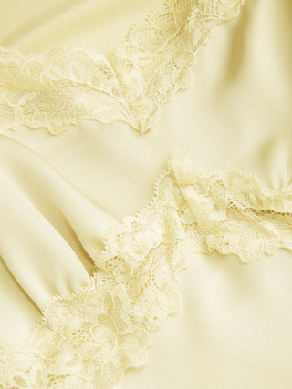 Square Neck Lace Panel Slip Knotted Mini Dress