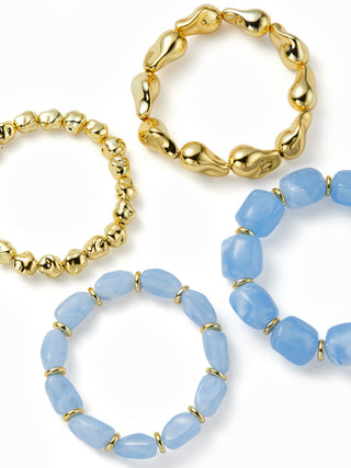 4PCS RESIN BEADED BRACELET SET