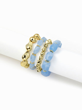4PCS RESIN BEADED BRACELET SET