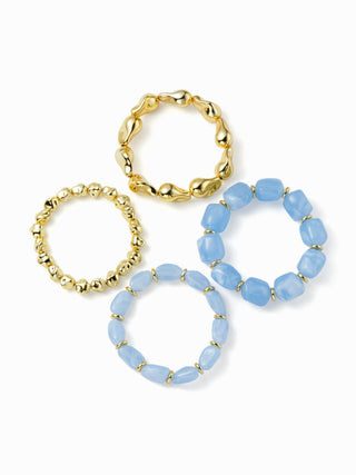 4PCS RESIN BEADED BRACELET SET